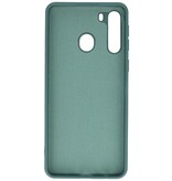Mode farve TPU taske Samsung Galaxy A21 mørkegrøn