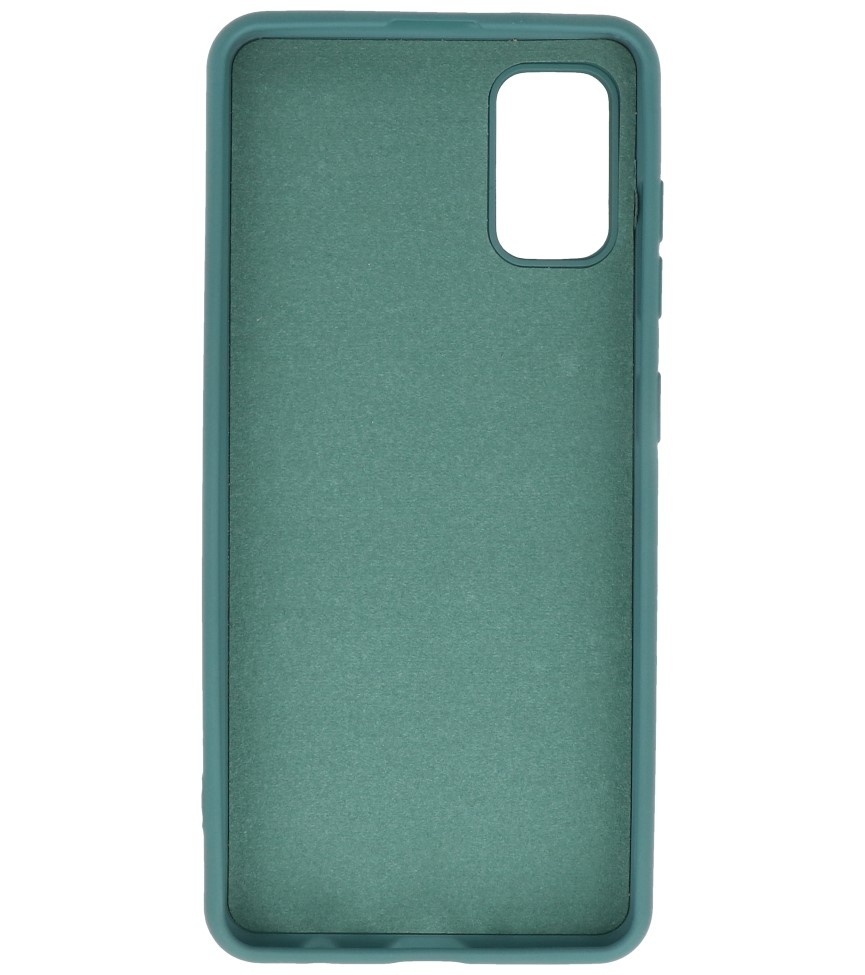 Mode farve TPU taske Samsung Galaxy A41 mørkegrøn
