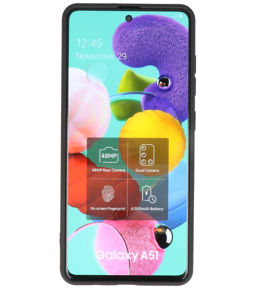 2.0mm Dikke Fashion Color TPU Hoesje Samsung Galaxy A51 Zwart