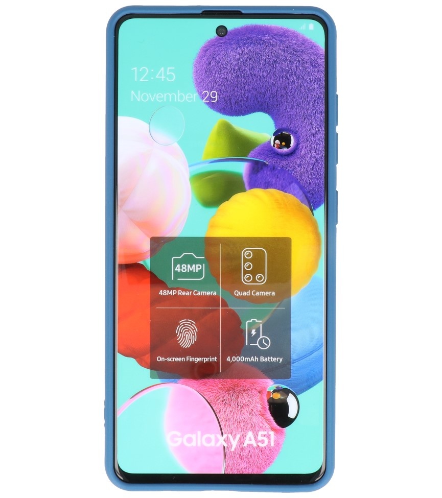 2.0mm Dikke Fashion Color TPU Hoesje Samsung Galaxy A51 Navy