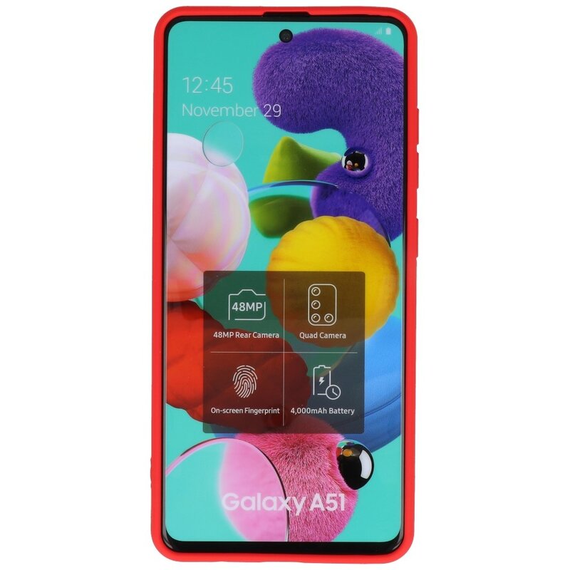 2.0mm Dikke Fashion Color TPU Hoesje Samsung Galaxy A51 Rood