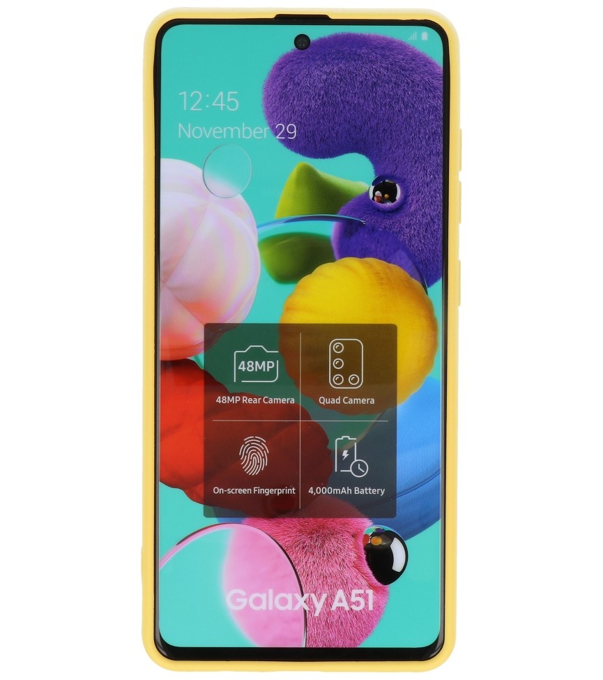 2.0mm Dikke Fashion Color TPU Hoesje Samsung Galaxy A51 Geel