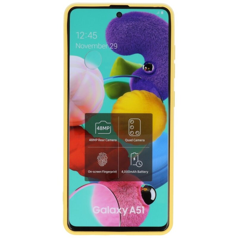 2.0mm Dikke Fashion Color TPU Hoesje Samsung Galaxy A51 Geel