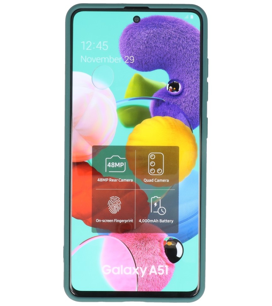 2.0mm Dikke Fashion Color TPU Hoesje Samsung Galaxy A51 Donker Groen