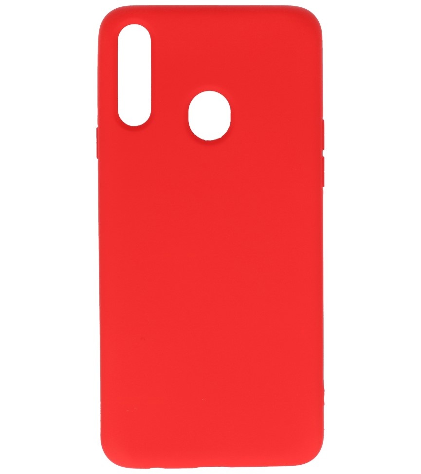 Fashion Color TPU Cover Samsung Galaxy A20s Rød