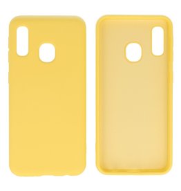 2.0mm Dikke Fashion Color TPU Hoesje Samsung Galaxy A20e Geel