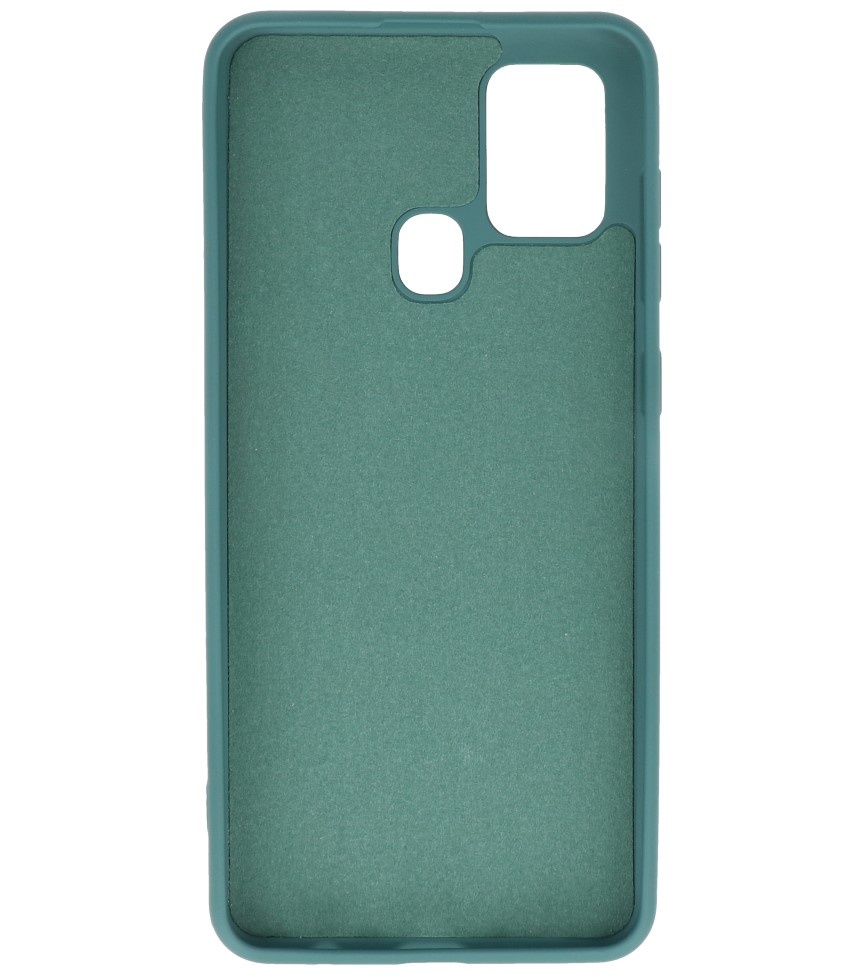 Carcasa de TPU en color de moda Samsung Galaxy A21s Verde oscuro