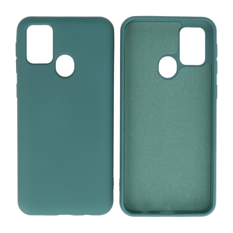 Custodia in TPU colore moda Samsung Galaxy M31 verde scuro