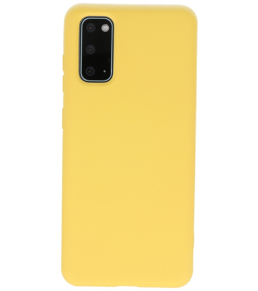 2.0mm Dikke Fashion Color TPU Hoesje Samsung Galaxy S20 Geel