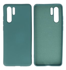 Carcasa de TPU Color Moda para Huawei P30 Pro Verde Oscuro