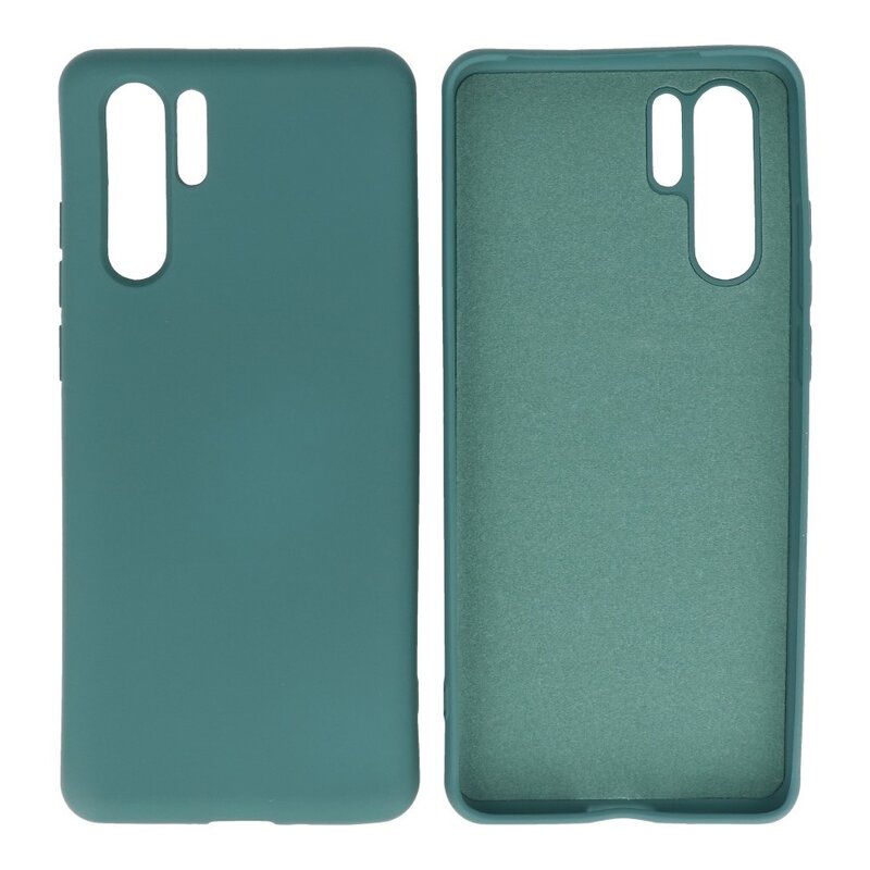 Custodia in TPU colore moda per Huawei P30 Pro verde scuro