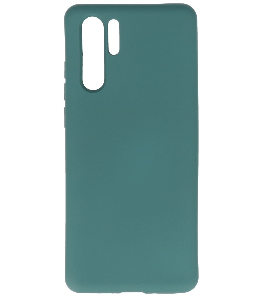 Fashion Color TPU Cover Huawei P30 Pro Mørkegrøn