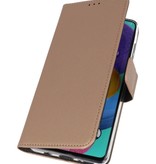 Estuche tipo billetera para Samsung Galaxy A11 Gold