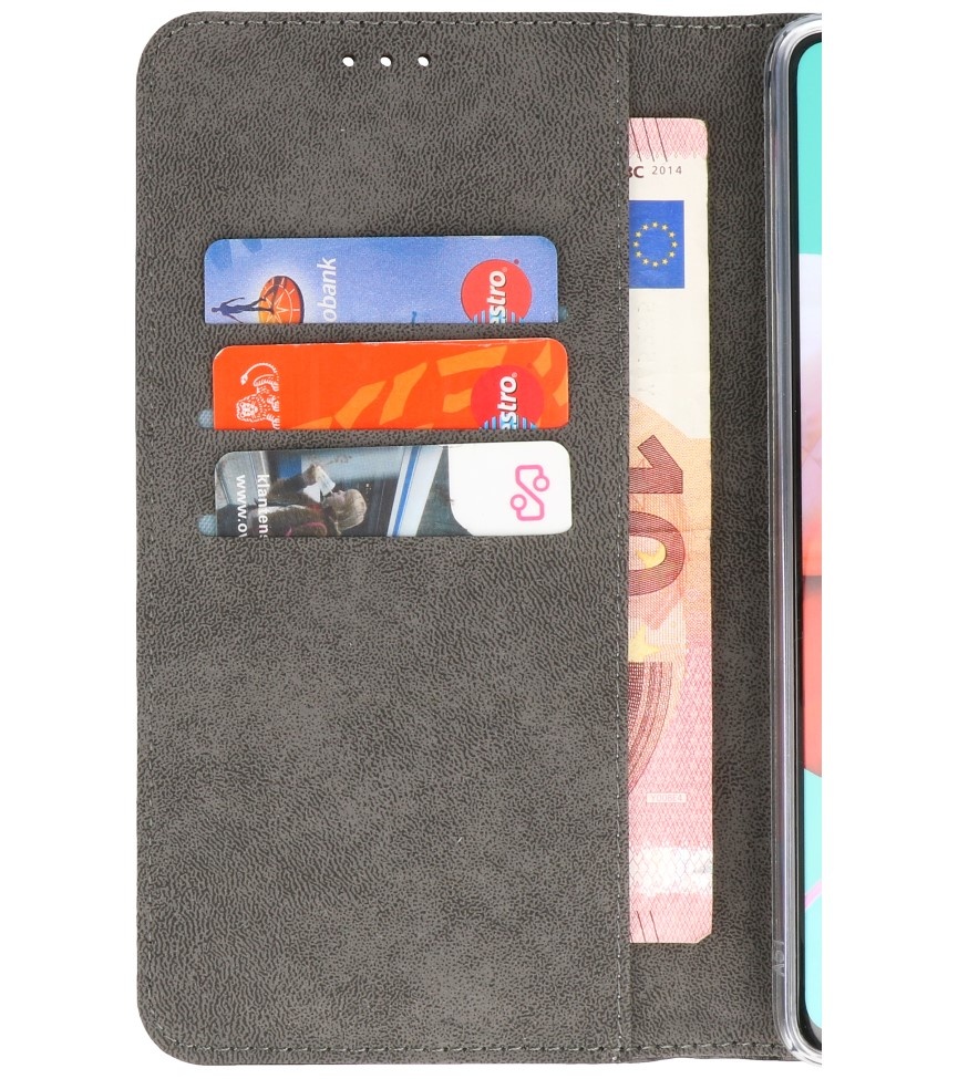 Brieftasche Hüllen Abdeckung für Samsung Galaxy A21 Navy
