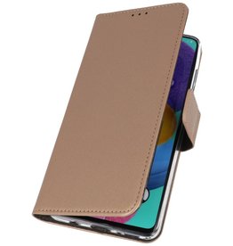 Wallet Cases Hoesje voor Samsung Galaxy A90 Goud