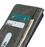 Pull Up en cuir PU Bookstyle pour OnePlus 8 vert foncé