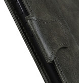 Tire hacia arriba de cuero de PU estilo libro para OnePlus 8 verde oscuro