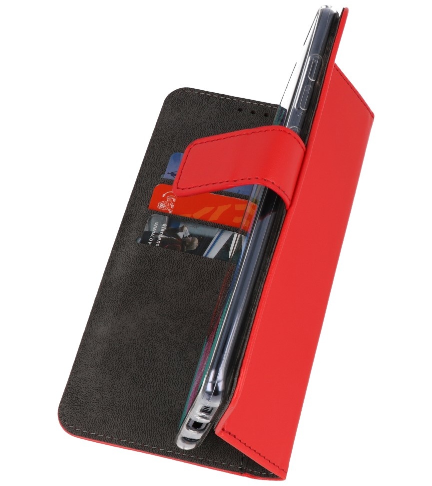 Étuis portefeuille Case pour OnePlus 8 Rouge