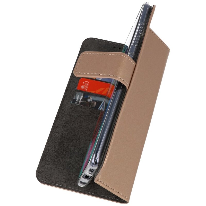 Wallet Cases Hoesje voor Oppo Find X2 Goud