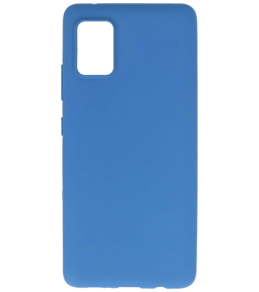Farvet TPU-etui til Samsung Galaxy A41 Navy
