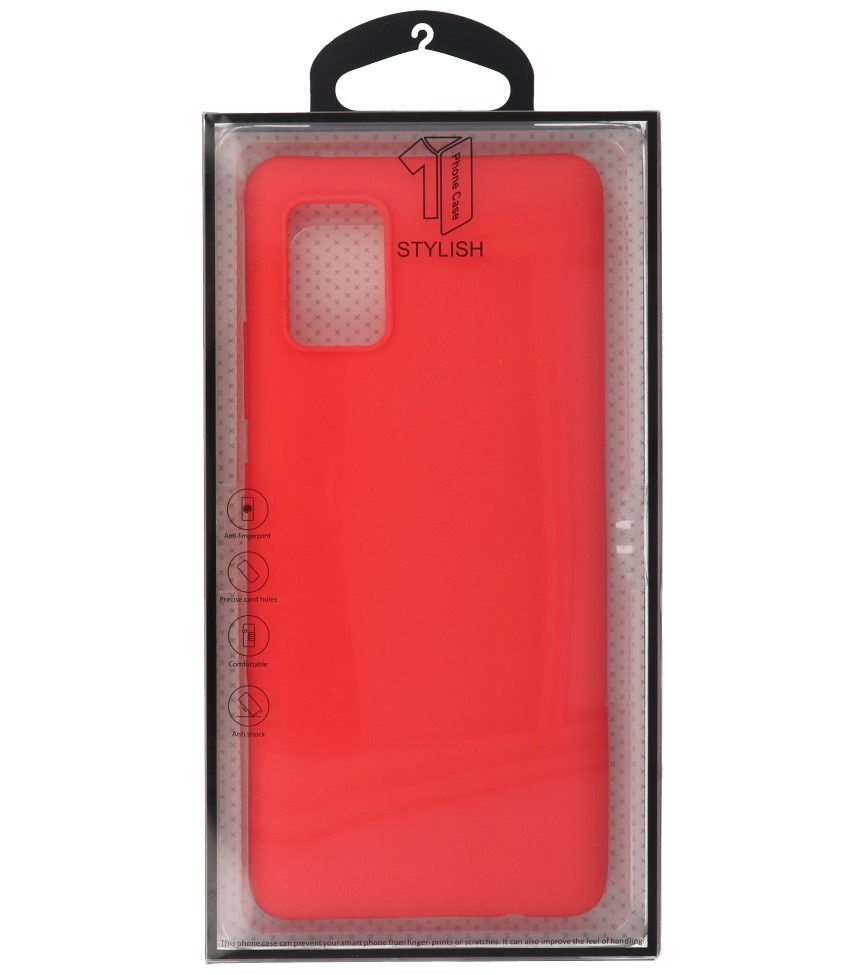 Farvet TPU-etui til Samsung Galaxy A41 Rød