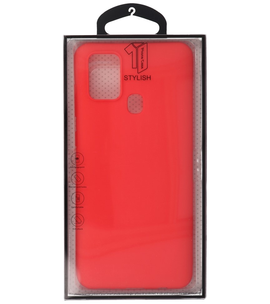 Farvet TPU-etui til Samsung Galaxy A21s Rød