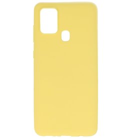 Farvet TPU Cover til Samsung Galaxy A21s Gul