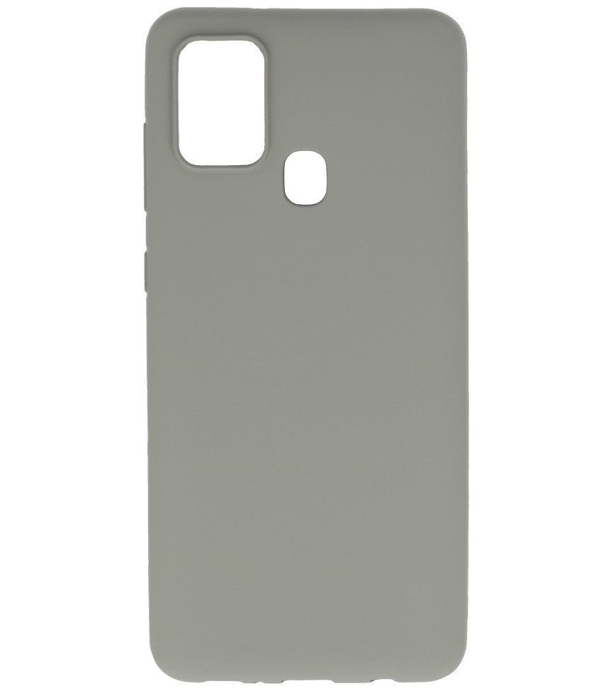 Farvet TPU Cover til Samsung Galaxy A21s Grå