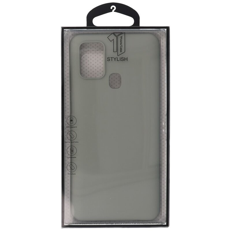 Farvet TPU Cover til Samsung Galaxy A21s Grå