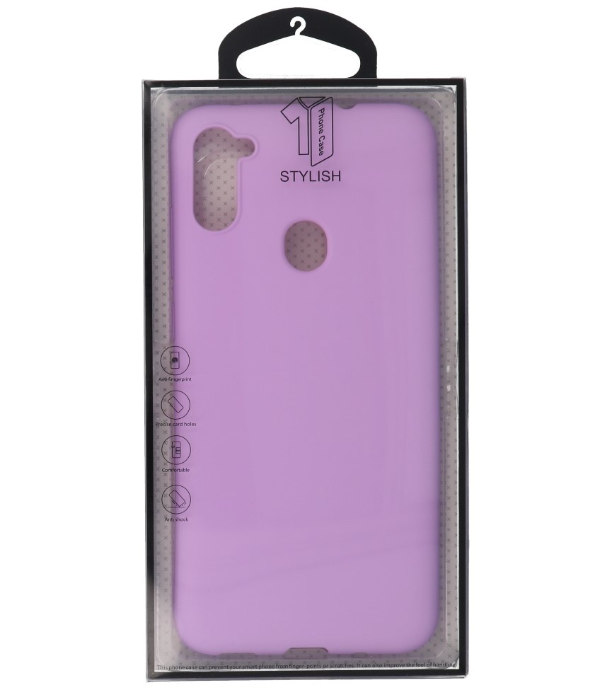 Farvet TPU Cover til Samsung Galaxy A11 Lilla