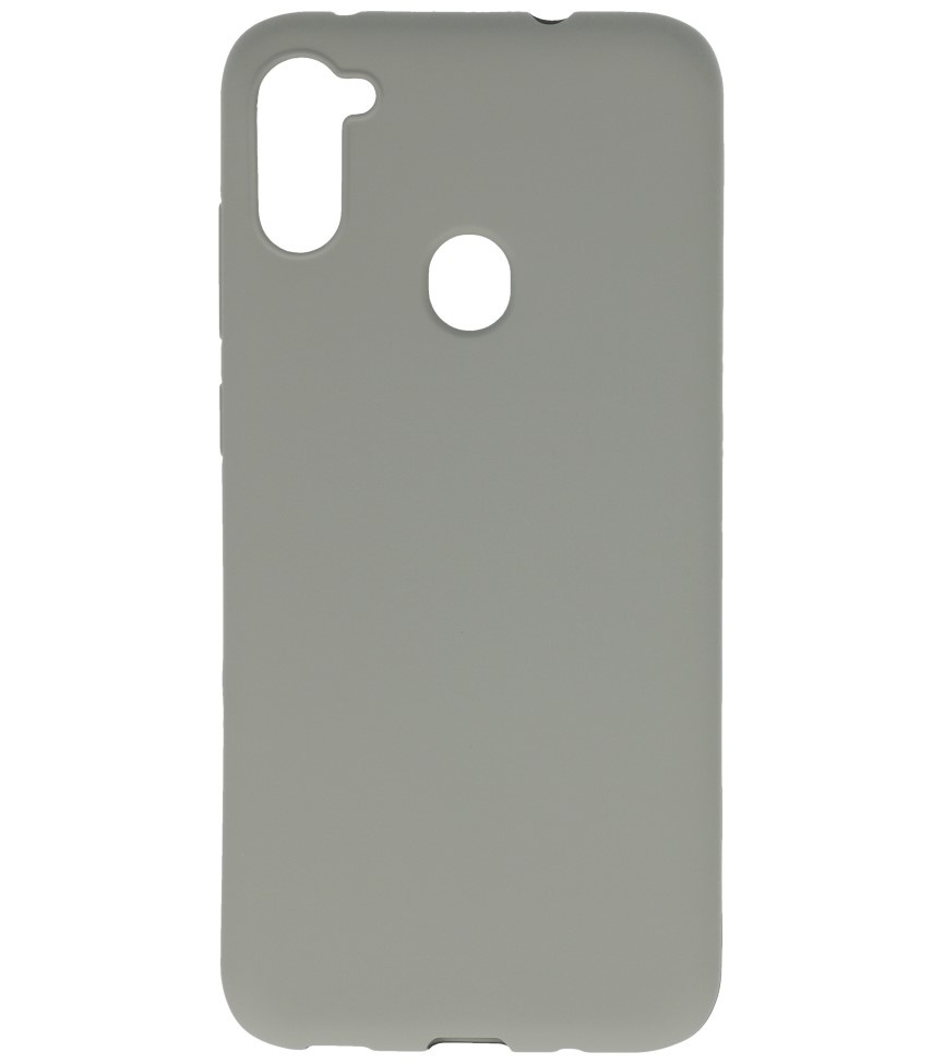 Farvet TPU Cover til Samsung Galaxy A11 Grå