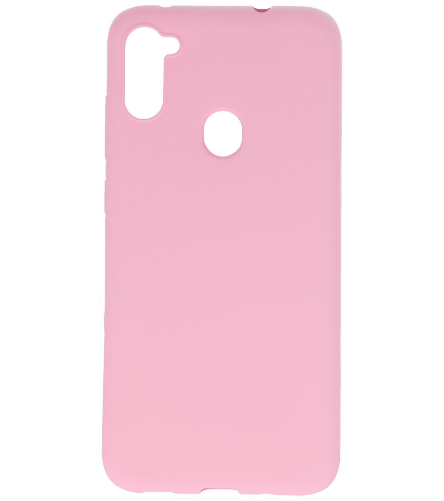 Coque en TPU couleur pour Samsung Galaxy A11 Rose