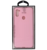 Farvet TPU Cover til Samsung Galaxy A11 Pink