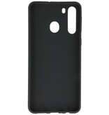 Farvet TPU Cover til Samsung Galaxy A21 Sort