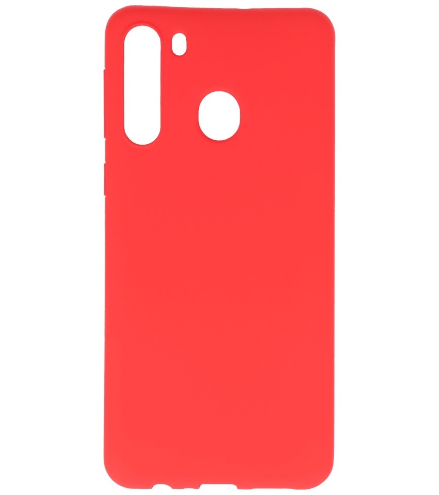 Color TPU Hoesje voor Samsung Galaxy A21 Rood