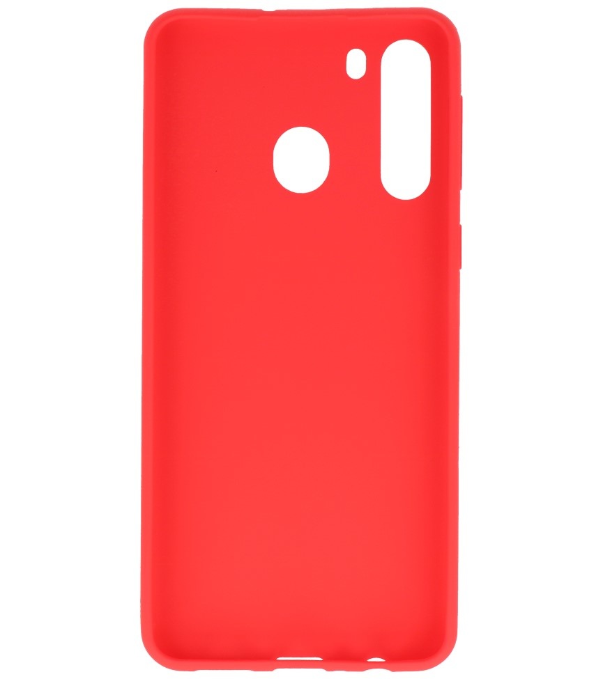 Color TPU Hoesje voor Samsung Galaxy A21 Rood