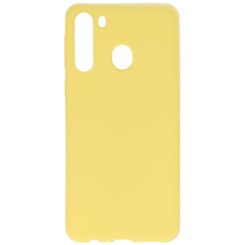 Farvet TPU Cover til Samsung Galaxy A21 Gul
