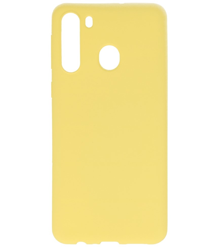 Farvet TPU Cover til Samsung Galaxy A21 Gul