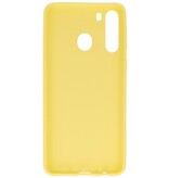 Farvet TPU Cover til Samsung Galaxy A21 Gul