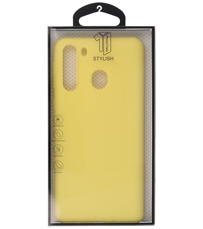 Carcasa de TPU en color para Samsung Galaxy A21 Amarillo