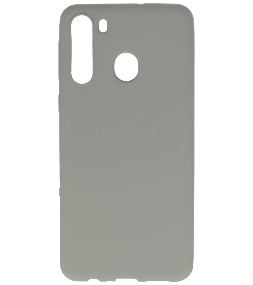 Farvet TPU Cover til Samsung Galaxy A21 Grå