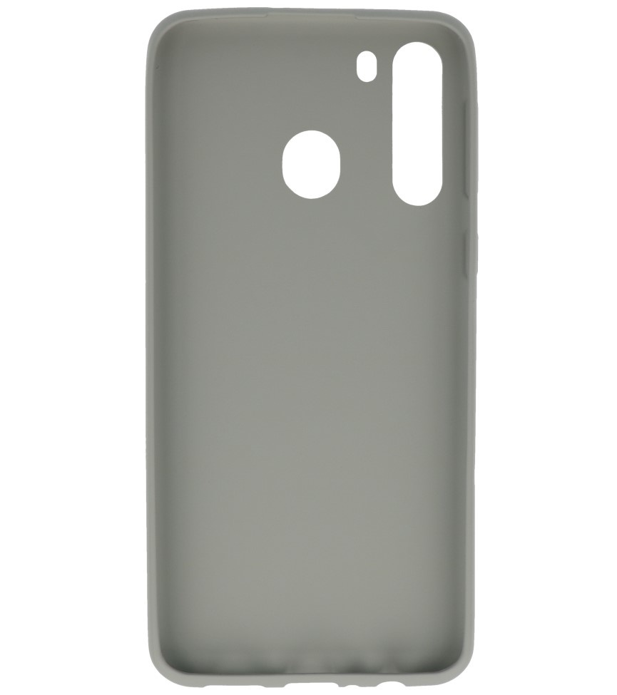 Farvet TPU Cover til Samsung Galaxy A21 Grå