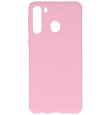 Coque en TPU couleur pour Samsung Galaxy A21 Rose
