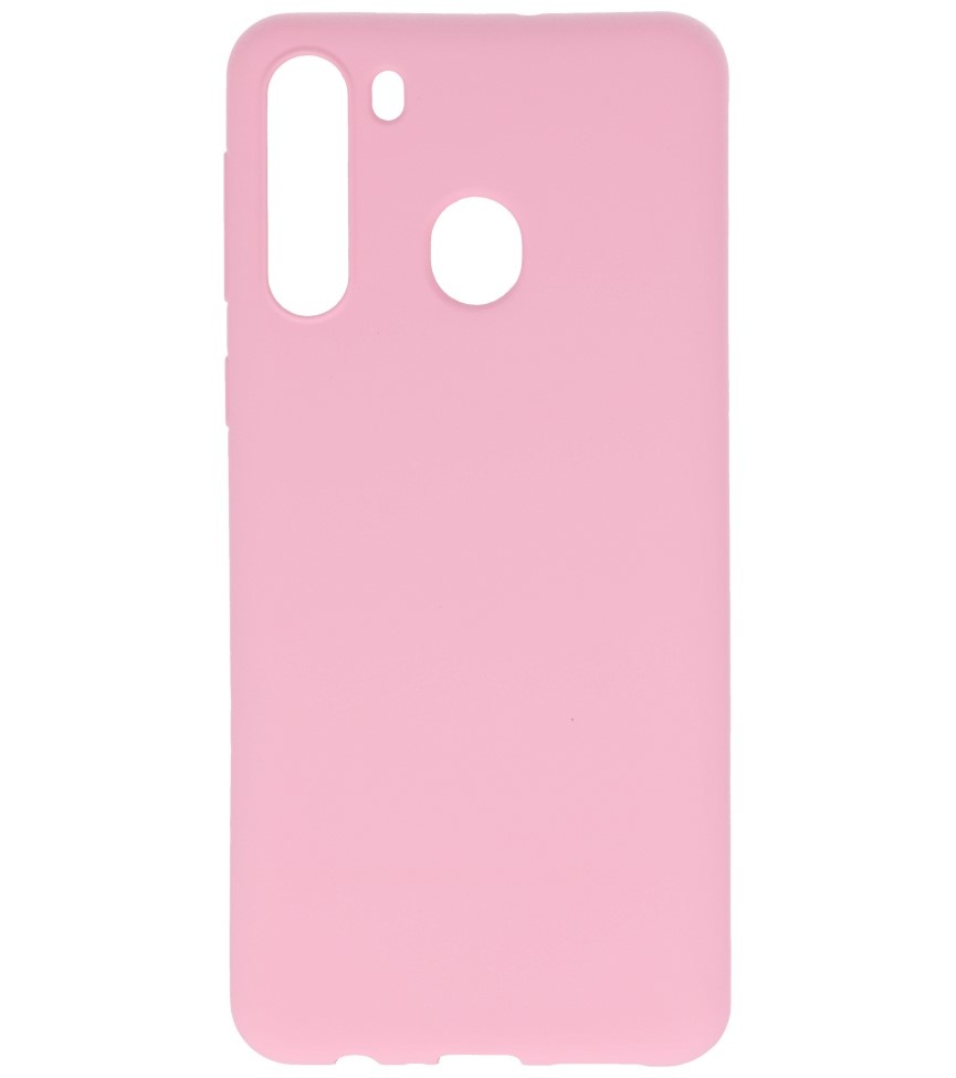 Farvet TPU-etui til Samsung Galaxy A21 Pink