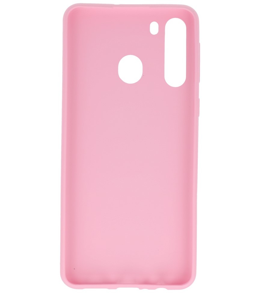 Farvet TPU-etui til Samsung Galaxy A21 Pink