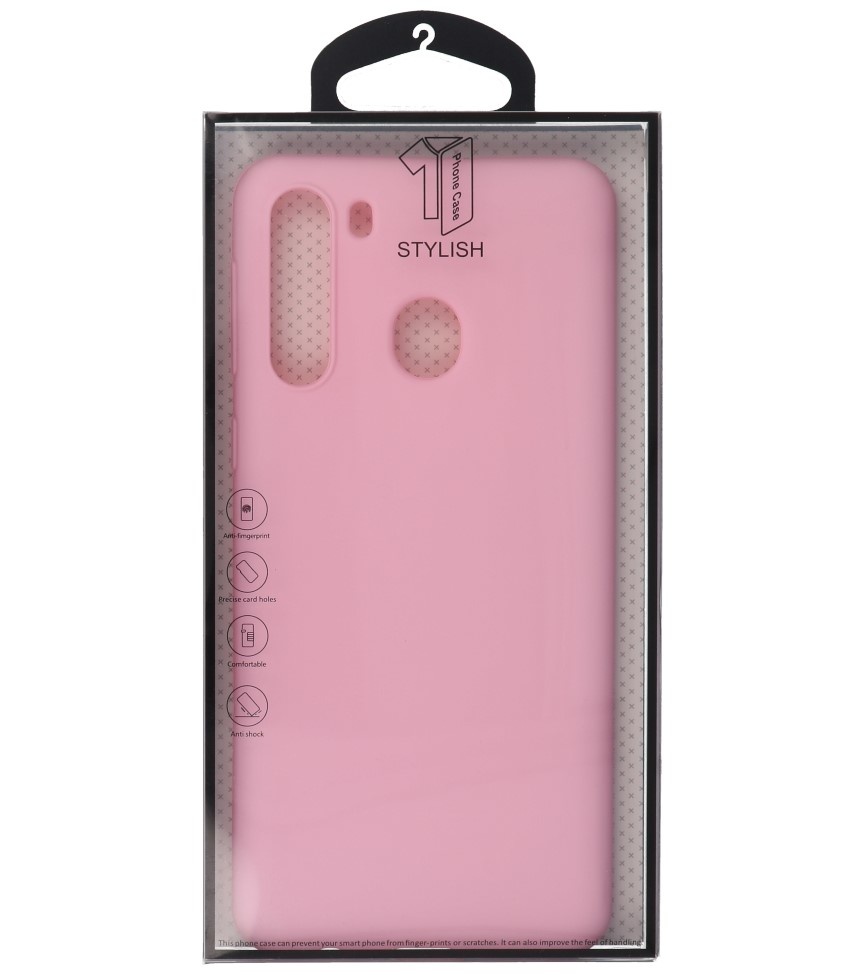 Farvet TPU-etui til Samsung Galaxy A21 Pink