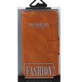 Style de livre en cuir PU Pull Up pour iPhone 12 mini Marron
