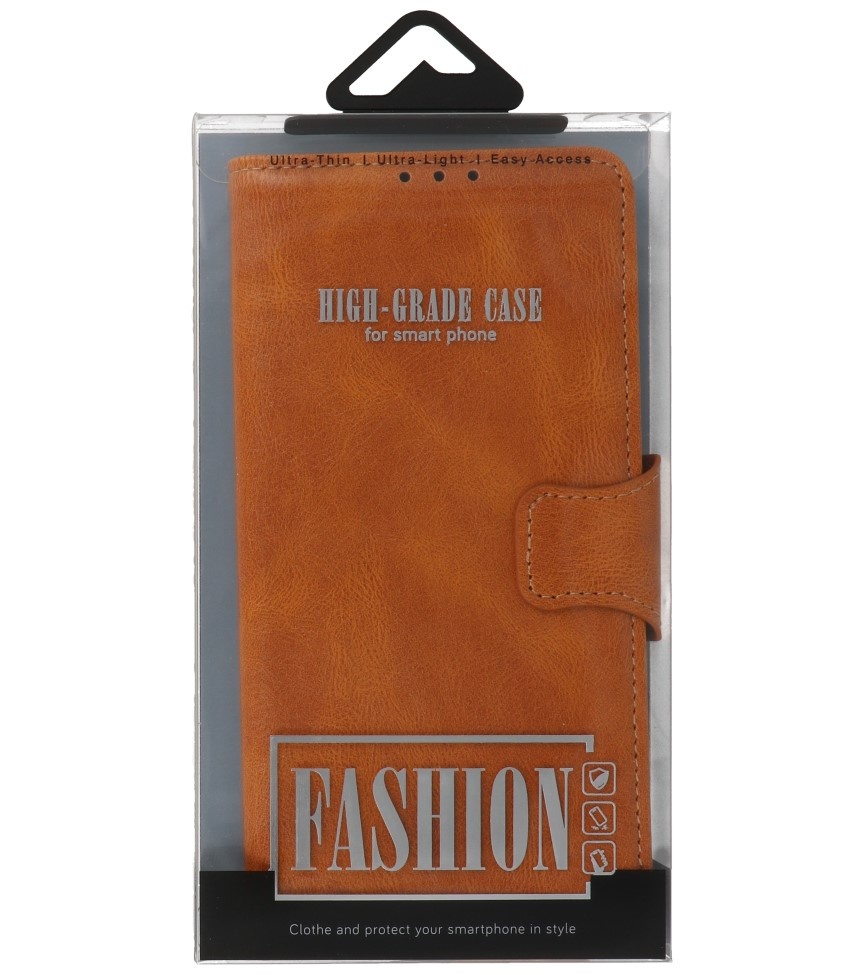 Pull Up PU Leather Bookstyle for iPhone 12 mini Brown