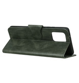 Pull Up PU Leder Bookstyle voor iPhone 12 mini Donker Groen