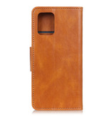 Pull Up PU Leather Bookstyle para iPhone 12 mini Marrón